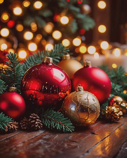 Baubles & Fern Leaves