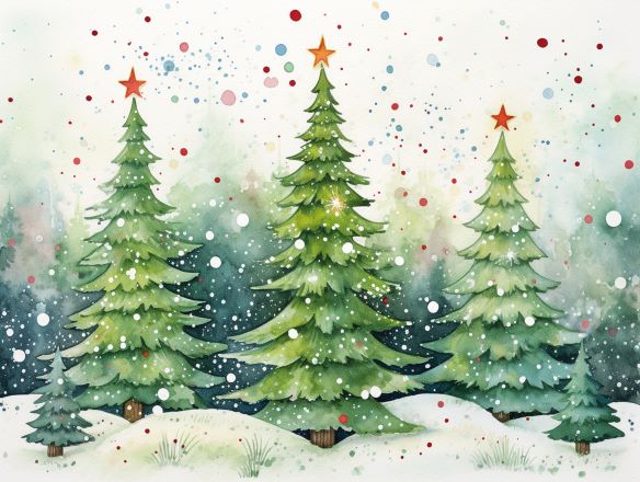 Snowy Christmas Trees