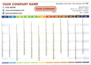 Coloured Months Wall Planner