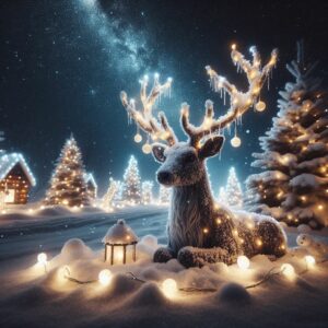 deer in lights