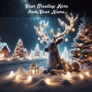 deer in lights front personalised
