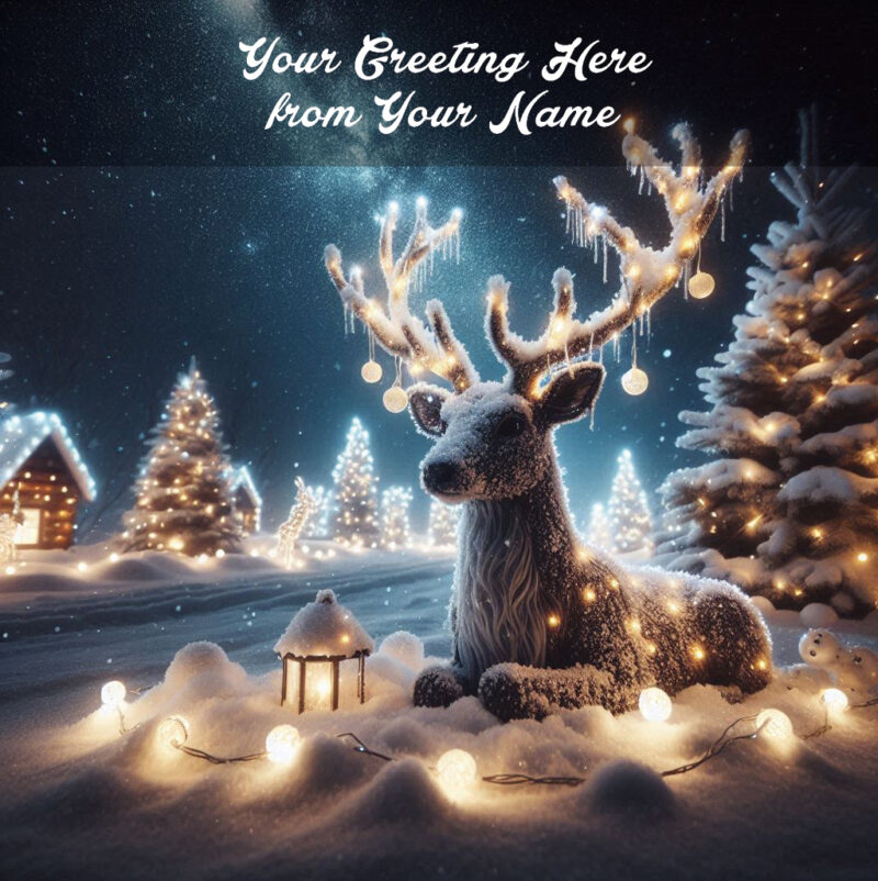 deer in lights front personalised
