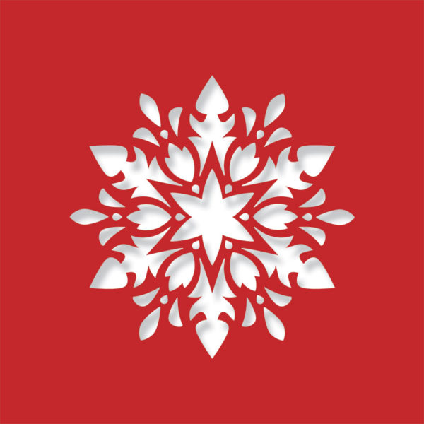 floral snowflake bright red