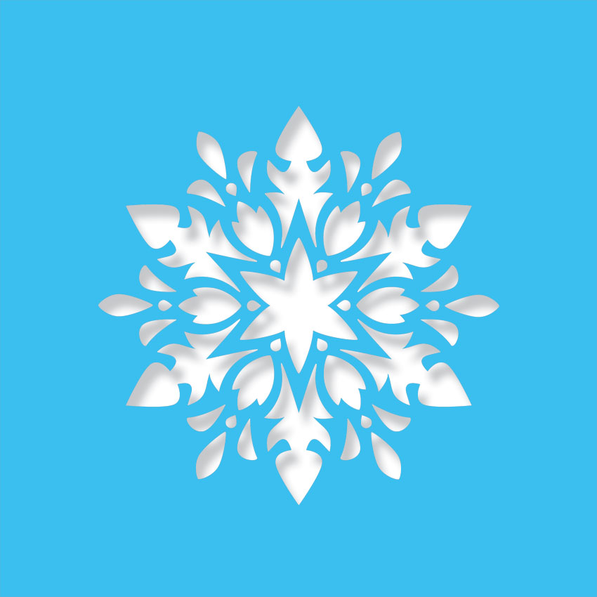 floral snowflake light blue