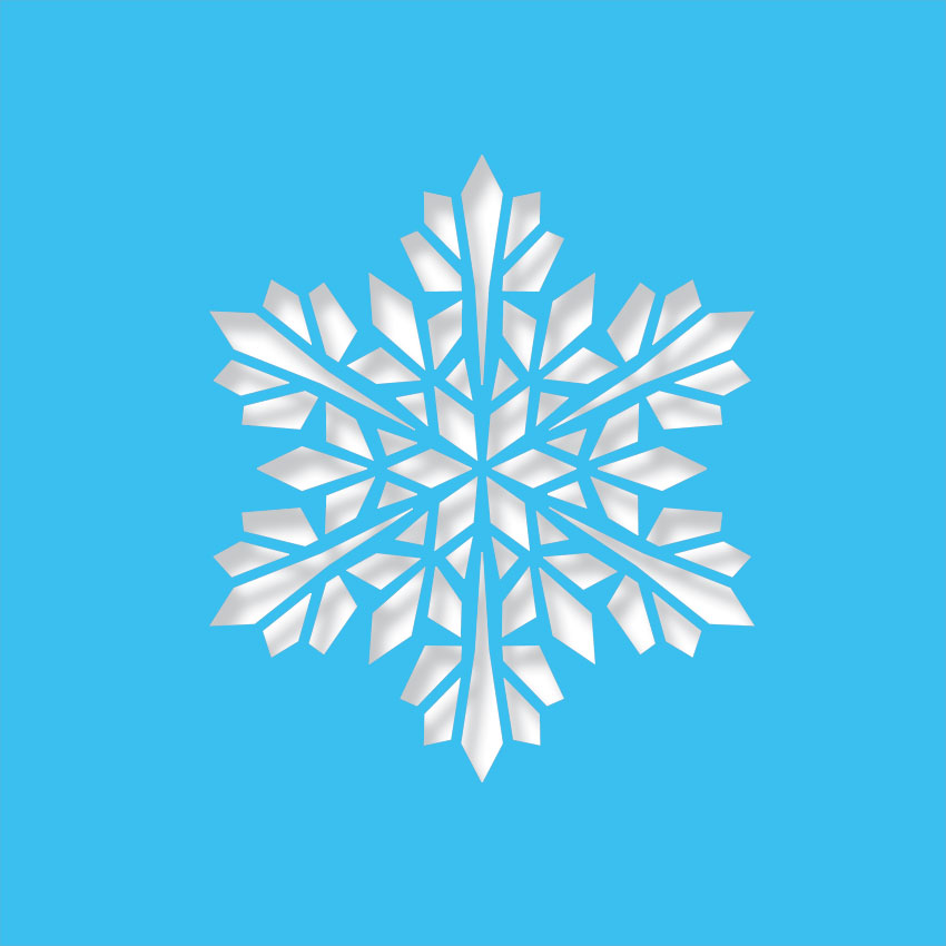 modern snowflake light blue