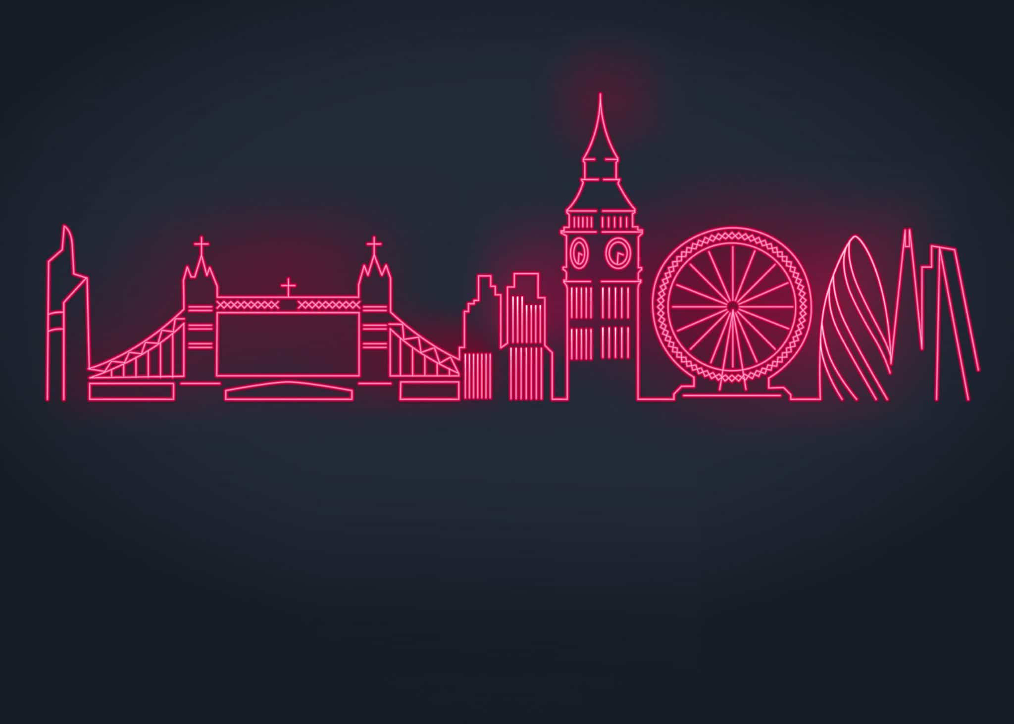 Neon City Skyline Front Personalised
